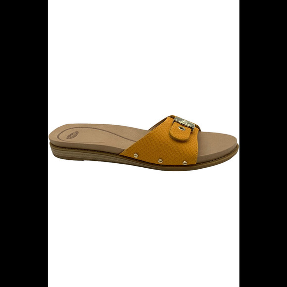 Dr. Scholl's Buckle Slide Sandal Originalist Gold Yellow - Medium - Picture 1 of 3